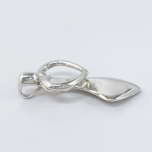 Vintage Sterling Silver 925 Abstract Heart Angel Pendant - Picture 4 of 9